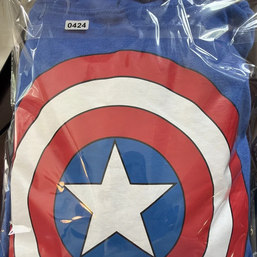Marvel Comics Captain America Mad Engine Men's Blue Sweatshirt Sweatpants Set M